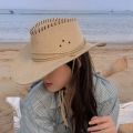 Summer Wide Brim Breathable Men's Sun-Shade Sun Hat Beach Travel Casual Hat Outdoor Knight Cowboy Hat.