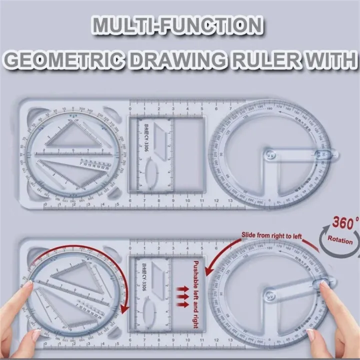 360 Compass Ruler Drawing Architecture Activity Angle Drawing Ruler Ruler Straight 360 ° Movable ...