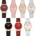 Elegant Classic Petal Pattern Luxury Leather Strap Ladies Quartz Watch Women Wristwatch Bracelet Wrist.