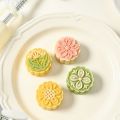 Baking Tools Plastic Moon Cake Mold Mold And 2/4 Stamps 3D Pattern Pastry Mold Flower Shaped Mini Moon Cake Maker Dessert.