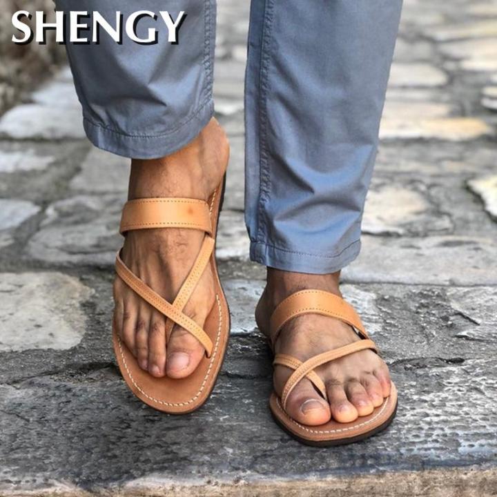 Men%20Leather%20Slippers%20Summer%20Flat%20Sandals%20Casual%20Greek%20Outdoor%20Beach%20Shoes%20Sandals%20Retro%20Roman%20Slippers%20Plus%20Size%2039-48%20-%20Image%203