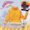 New Kids' Sweater Autumn and Winter Children's Bottoming Sweater Baby Boys and Girls Fleece-Lined Thick Sweater Children's Clothing. 