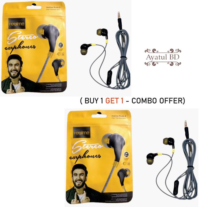 Pieces Realme Stereo Earphone Buy Get Combo offer