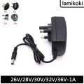 British Regulation 220V To DC 26V 28V 30V 32V 36V Power Adapter Charger 1A 1000Ma Three Plug British Standard.