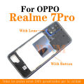 New For OPPO Realme 7 Pro RMX2170 Full Housing Bezel Back Battery Cover + Middle Frame + Camera Frame Parts Rear Case Housing Center Chassis Cover + Buttons. 