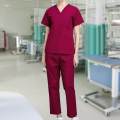 Nursing Scrubs Set Uniforms Set for Hospital Nursing Massaging M Dark Red. 