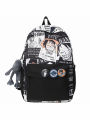 Junior's Schoolbag Boy Elementary School Students One Piece Two-Dimensional Animation High School Student Backpack Large Capacity Comic Backpack. 