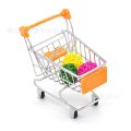 Supermarket Handcart Trolley Mini Shopping Cart Desktop Decor Storage Toy Gift For Kid Furniture Accessories. 