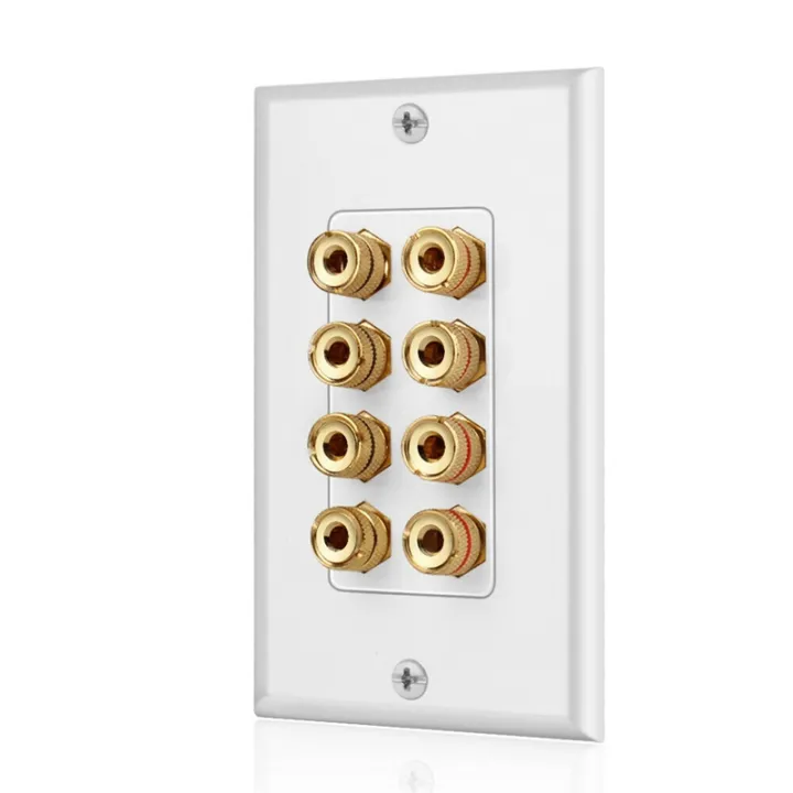 NXFDSIOZ%202X%208%20Posts%20Speaker%20Wall%20Plate%20Home%20Theater%20Wall%20Plate%20Audio%20Panel%20for%204%20Speakers%20-%20Image%202