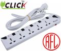 Click Safe Multi Plug 3 Pin multiplug Socket 5 Port 5 Meter Cable 2 pin Plug 5SKT 2P 5Y power extension cord. 