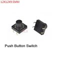 5Pcs- Momentary Push Button Switch 12x12x9.5mm 4Pin On Off Momentary Tactile Tact Push Button Micro Switch Self Reset Switches DIP Top. 