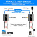 Analog Audio Extender RCA 3.5mm Stereo Over Ethernet EU Plug.