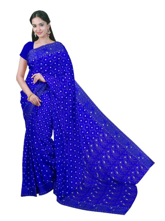 Comfortable Cotton Jamdani Saree For Women Without Blouse Piece - Casual & Party Wear - Suitable for All Occasion