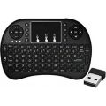 i8-B Wireless Backlit Mini Keyboard With Touch-pad RGB Keyboard- Black.