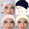 Hijab Inner Cap 4 pcs set White, Black, Pink & Off-White Summer Comfortable Cotton Cloth Preferble - Low Hassle and Maintanance. 