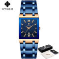 Relogio Masculino WWOOR Gold Watch Men Square Mens Watches Top Brand Luxury Golden Quartz Stainless Steel Waterproof Wrist Watch. 