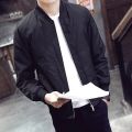 Autumn Bomber Jacket Men's Casual Zipper Jacket Coat Black Thin Slim Fit Stand Collar Long Sleeve Slim Outwear Clothing Tops. 