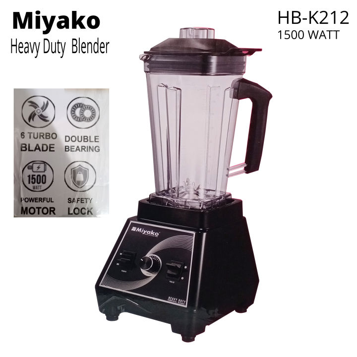 Miyako Heavy Duty Commercial Blender 6 Turbo blade HB-k212-1500 watt