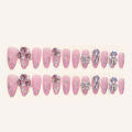 Ins Large Crystal False Nails 3D Rhinestone Pearl Decor Bridal Nail Patch Shiny Korean Wedding Artificial Nail Art Tips. 