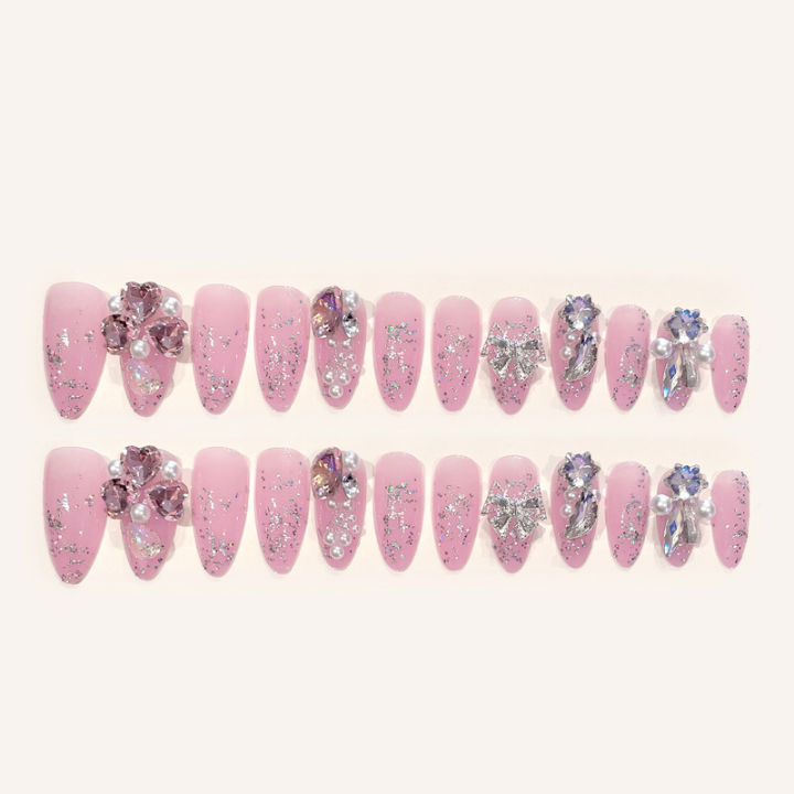 Ins%20Large%20Crystal%20False%20Nails%203D%20Rhinestone%20Pearl%20Decor%20Bridal%20Nail%20Patch%20Shiny%20Korean%20Wedding%20Artificial%20Nail%20Art%20Tips%20-%20Image%204