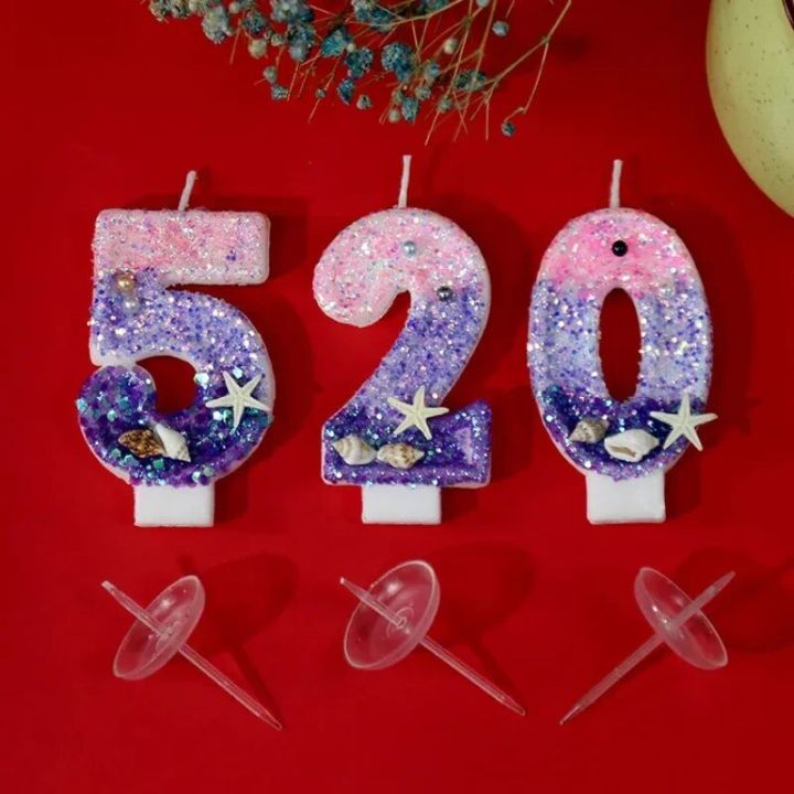 Princess%20Birthday%20Mermaid%20Pearl%20Candle%20Cake%20Topper%20Decor%20Girl%201%202%203%204%205%206%207%208%209%20Year%20Old%20Wedding%20Dessert%20Cupcake%20Baking%20Supplies%20-%20Image%203
