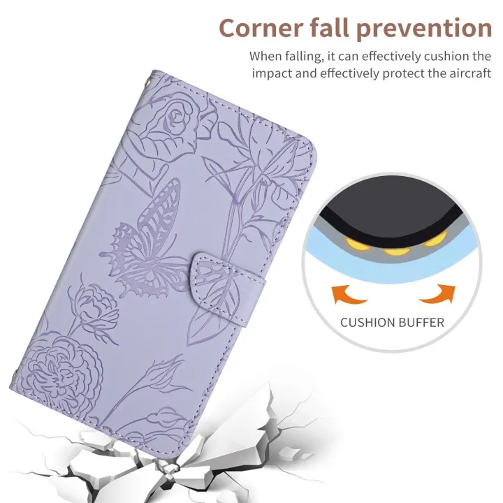 For%20Xiaomi%20Poco%20M5%204G/5G/M4%205G%20HT03%20Skin%20Feel%20Butterfly%20Embossed%20Flip%20Leather%20Phone%20Case%20-%20Image%205