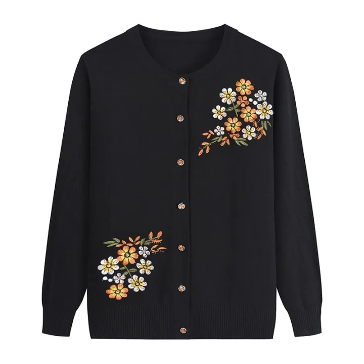 Middle-aged%20and%20Elderly%20Women's%20Sweaters%20Knit%20Cardigan%20Spring%20Autumn%20Thin%20Single-breasted%20Long%20Sleeve%20Sweater%20Coat%20Female%20Tops%20-%20Image%208