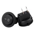 15Pcs SPST Black Button On/Off Round Rocker Switch AC 6A/250V 10A/125V.