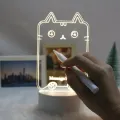 3D LED Note Board USB Message Board with Pen Creative Valentine's Day Acrylic Lamp Night Lights Gifts Bedroom Desk Lamp Romantic Occasion Festive Room Decoration. 
