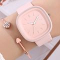 Simple Women’s Square Watches Luxury Brand Ladies Solid Quartz Watch Leather Straps Wristwatche Female Korean Clock.