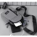 Follow my shop minus 2 RM Beg galas lelaki USB interface small backpack man bag Leisure Sports Chest Bag Shoulder Messenger Bag. 