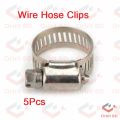 5Pcs- Heavy Duty Stainless Steel Hoses Clamp 6-20mm Clips Adjustable Screw Clamp For Joining Pipe. 