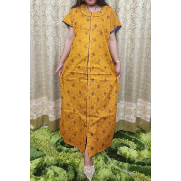 New Stylish Scene Print Full Open Button Cotton Maxi For Women