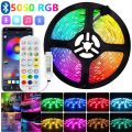 LED Strip Light 1M-30M USB Bluetooth 5050 RGB  SMD DC 5V Flexible Luces Lamp Tape Ribbon TV Desktop Screen BackLight Diode Fita-24Key control-1m--. 