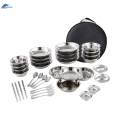 Stainless Steel Plates and Bowls Camping Utensils for Outdoor Use Barbecue.