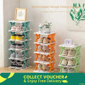 5 Layers Simple Shoe Rack Folding Shoe Cabinet Multi-layer Shoes Storage Organizer Space-Saving Shoes Shelf Door Color Matching Cabinets. 