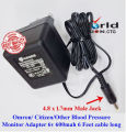 Adapter 6v 600mah For Blood Pressure Monitor/BP Machine Adapter with 6 Feet Cord Citizen/Omron/Other Blood Pressure Monitor Adapter. 