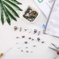 120 Pieces Metal Zipper Head Slider,4 Sizes Zipper Bottom Sliders Retainer Insertion Pin,Zipper Stopper Repair Tool Kit.