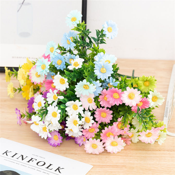 15 Heads Artificial Flowers Silk Daisy Flower Bouquet Home Decor Wedding Flower Ornament