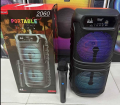 KTS 2060 | Portable Dual 6.5 Inch Bluetooth Karaoke Speaker with Wireless Mic, FM Radio, and RGB LED Lights. 