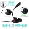 LENCENT 7 LED Book Light 3 Colors and 9 Brightness Modes (Warm & White LEDs) USB Rechargeable Clip Reading Light for Kids Clip on Lamp for Book Travel etc [USB Cable Incl]. 