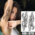 Arabic Letter Waterproof Temporary Tattoo Stickers Black Word Sanskrit Language Text Tatto Arm Chest Body Art Tattoos Women Men. 