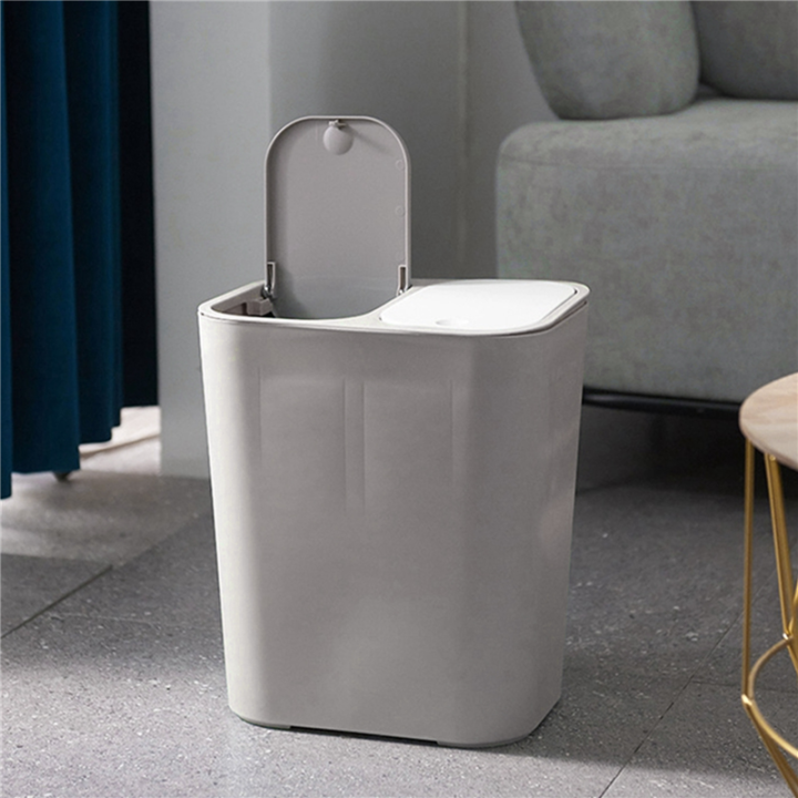 Trash%20Can%20Rectangle%20Plastic%20Push-Button%20Dual%20Compartment%2012%20Liter%20Recycling%20Waste%20Bin%20Garbage%20Can-Grey%20-%20Image%206