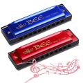 24 Hole Harmonica Key of C Mouth Metal Organ for Beginners multicolor 1 pcs.