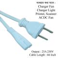 Power cord, Charger Cord, cable ware For Printer Power Cable (100% Copper), Charger Fan, Charger Light, Printer, Scanner, ACDC Fan Heavy Duty Long Lusting. 