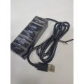 Usb Hub Splitter 3.0- Black Non Slip Ultra Slim High Speed Portable Usb Cable Adapter Length Cable 30Cm - Usb Hub.