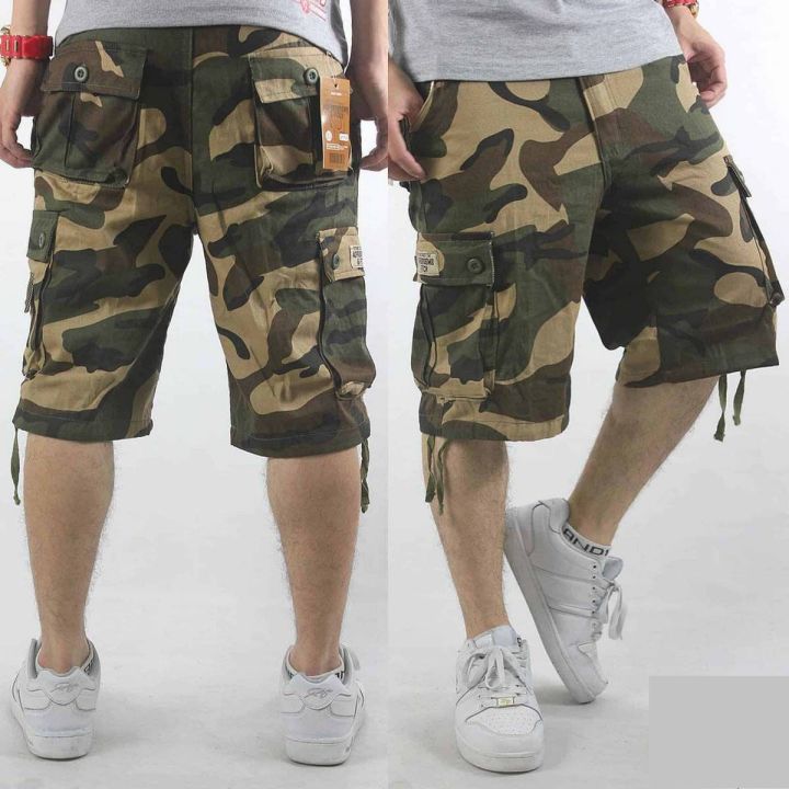 Army%20Green%20Mens%20Comfortable%20Cotton%20Cargo%20Shorts%20Half%20Pants%20-%20Image%202
