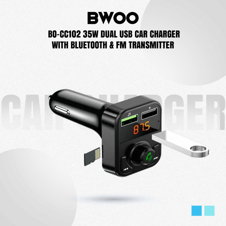 BWOO%20BO-CC102%2035W%20Dual%20USB%20Black%20Car%20Charger%20With%20Bluetooth%20&%20FM%20Transmitter%20-%20Image%202
