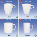 CK Porcelain, 300 ml HQ White Mug (Halal Certified) Mug Cup.