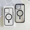 Transparent Magnetic Phone Case with Box for Magsafe Wireless Charging iPhone 11 to 15 pro max Mobile -Black Cases. 